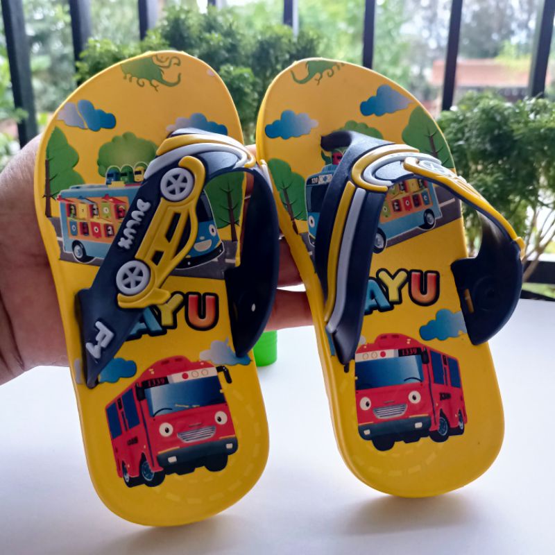 Sandal jepit anak Bus Tayo size 24-29 Dulux 193d