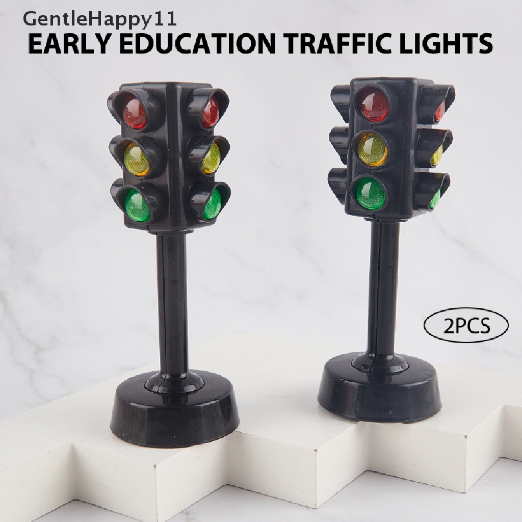 Gentlehappy 2Pc Mainan Lampu Lalu Lintas Tempat Parkir Model Pemandangan Mainan Edukasi Dini Belajar id