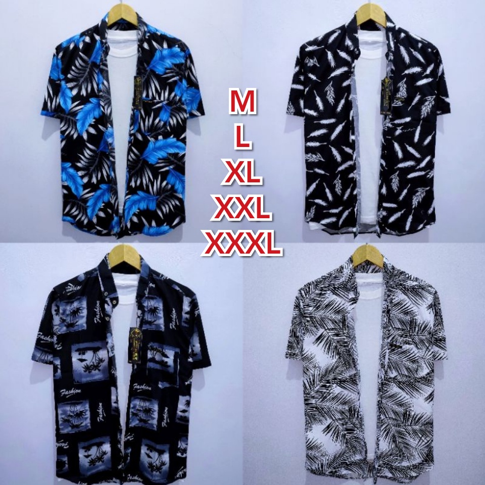 Banuth Baju Kemeja Pria Motif Surfing Lengan Pendek / Kemeja Laki-Laki / Kemeja Dewasa Pria Lengan Pendek Ecer &amp; Grosir Termurah Terlaris