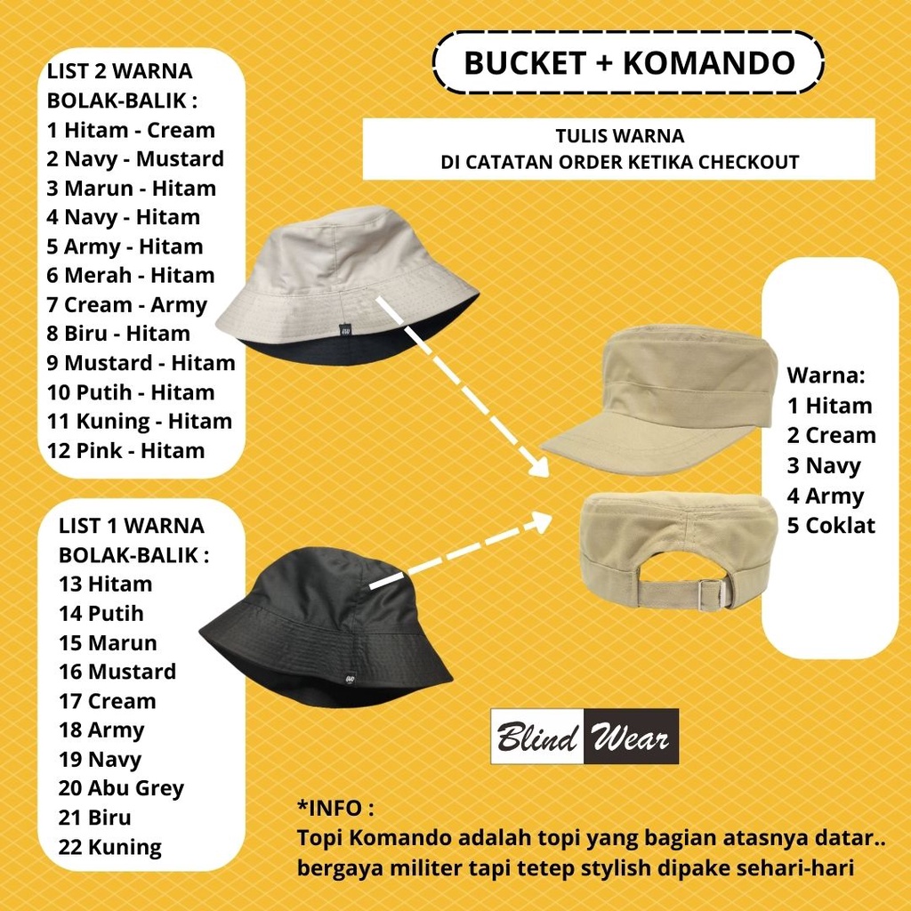 Paket Hemat Topi Bucket Dan Peci Miki Hat Premium Polos Pria Wanita Laki Perempuan