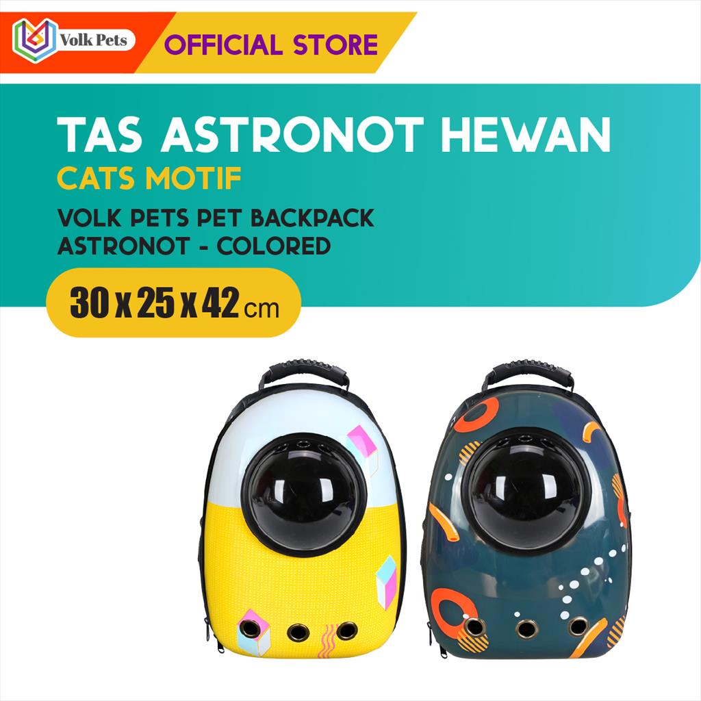 Volk Pets Backpack Astronot Colored / Tas Ransel Astronot Hewan