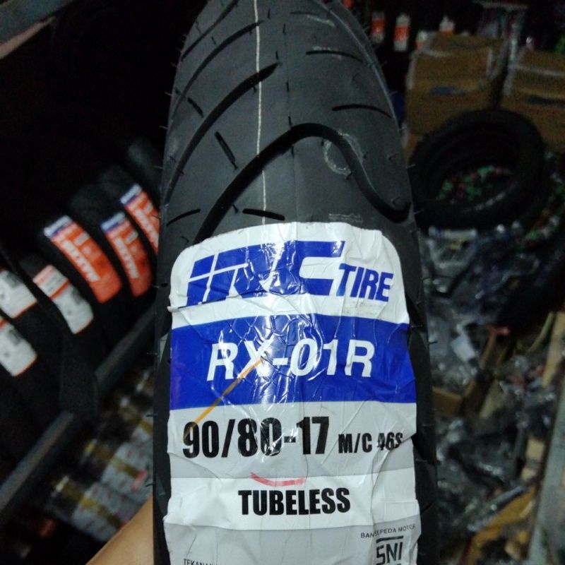Ban Luar Tubles IRC Ring 17 90 80 RX01R Ban Motor IRC Tire 90/80-17 RX 01-R Ring17 Tubeless Road Winner Sport Original Depan Belakang Byson New Vixion Yzf R15 R25 Wr 155 D-Tracker Cbr Cb 150 250 R 150R 250RR 908017