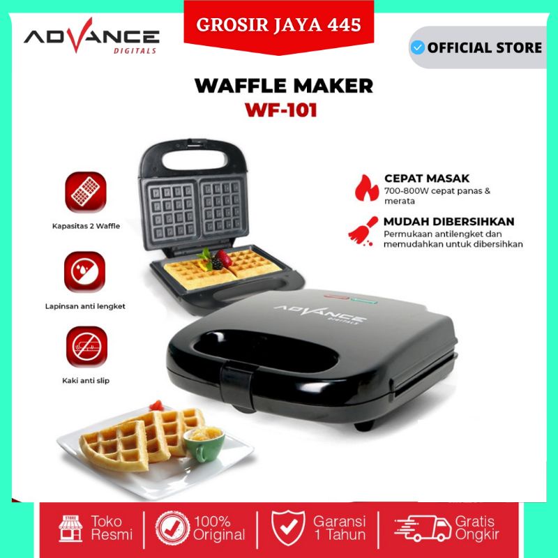 READY STOCK ADVANCE WAFFLE MAKER PEMANGGANG ROTI WAFFLE 2 LAPIS WF-101 | Garansi 1 Tahun