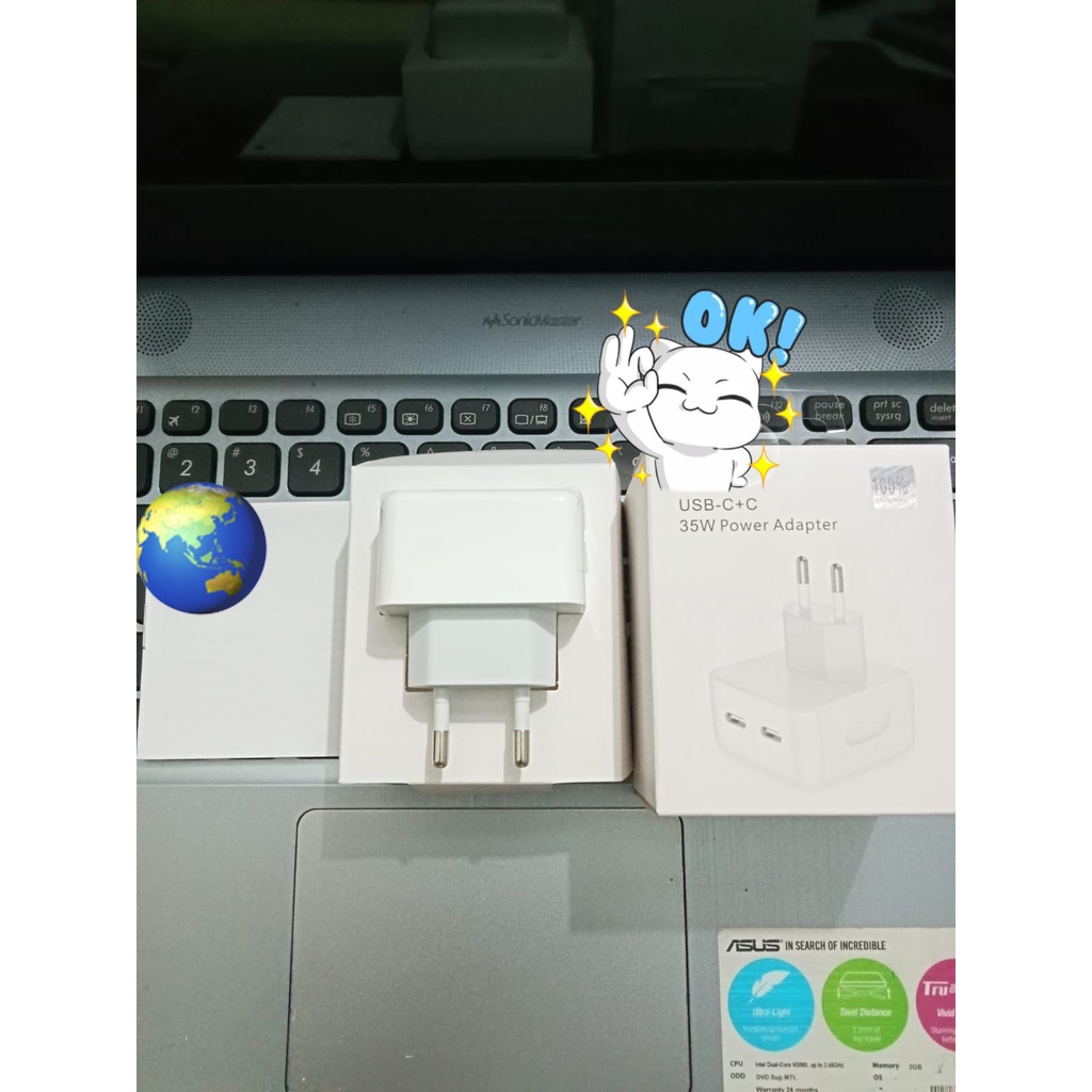 BATOK IP DUAL USB C 35W adaptor vibox ip 35w 2usb type-c