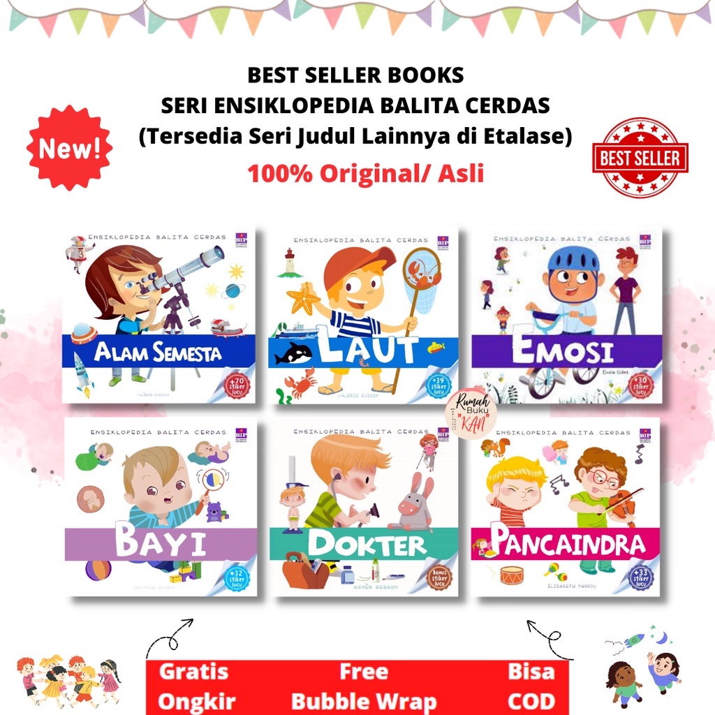 BUKU ENSIKLOPEDIA BALITA CERDAS ALAM SEMESTA - LAUT - EMOSI - BAYI - DOKTER - PANCA INDRA BIP ORIGIN