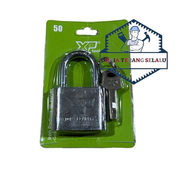 Gembok Putih XP TOOL 50mm LEHER PENDEK 50 mm - Kunci Gt Gembok Pagar Krom- Kunci Gantung Pth Chrome - Iron Padlock XPTOOL Top Security