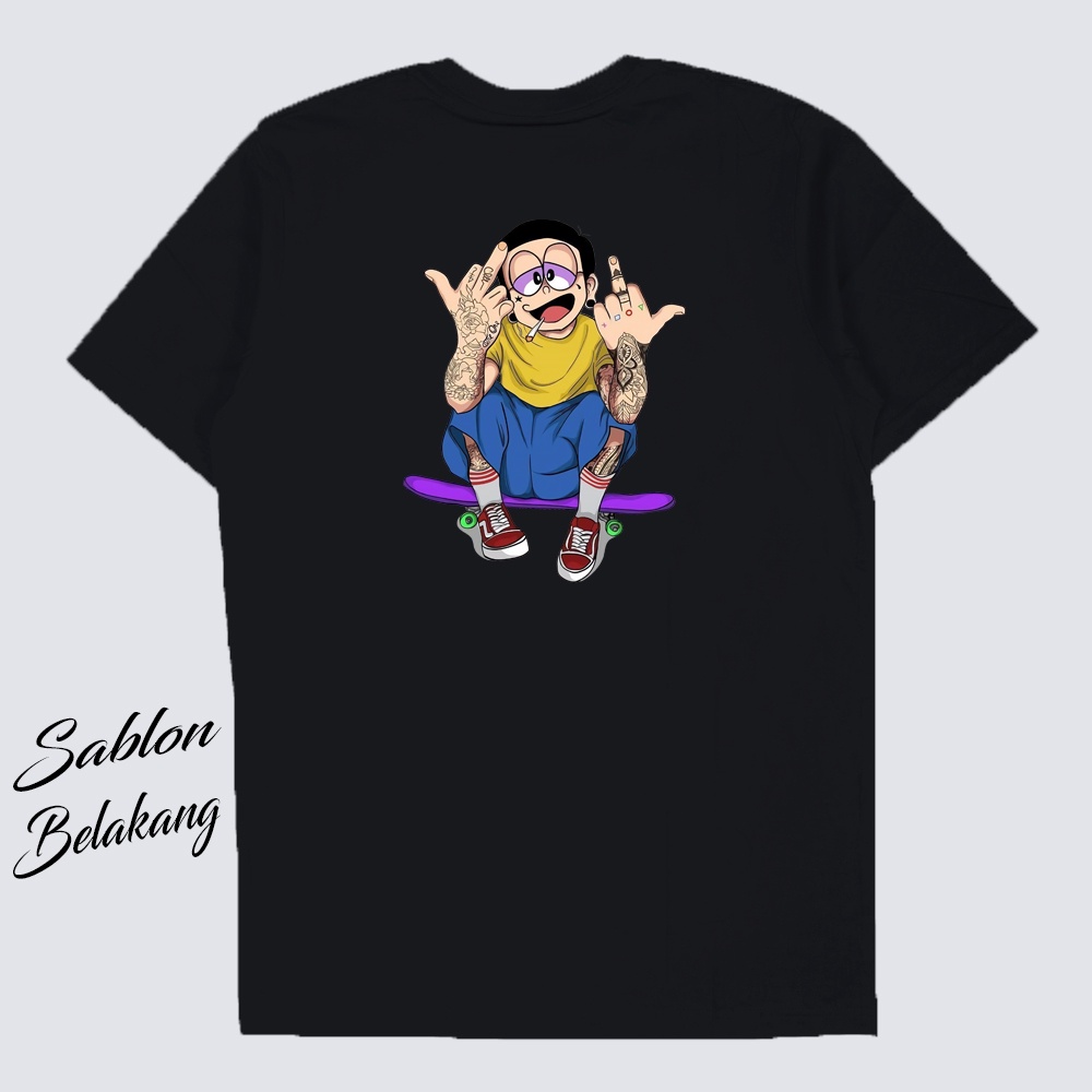 Kaos Lengan Pendek Premium NOBITA Atasan Pria dan Wanita Murah Bahan Katun Combed