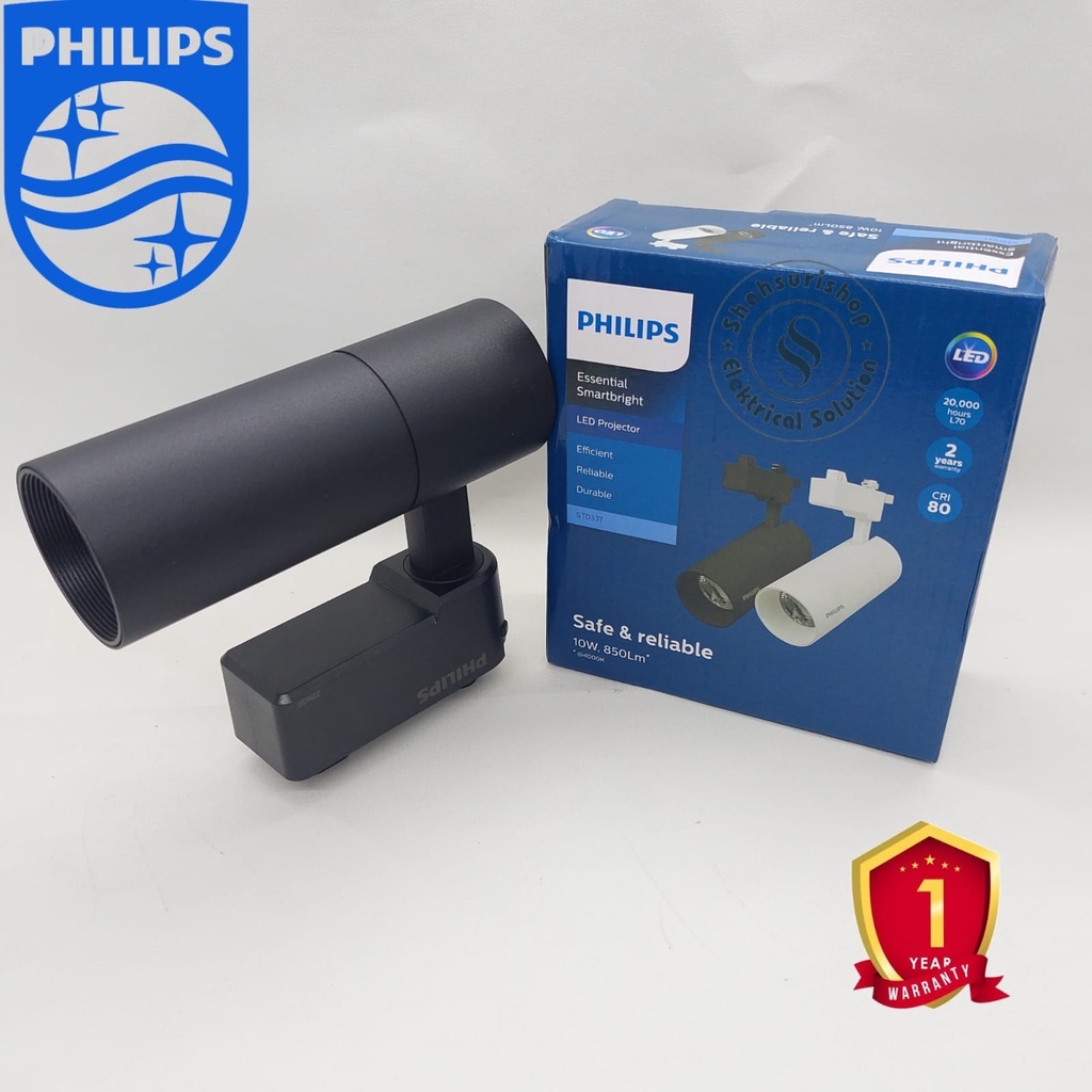 PHILIPS LED PROJECTOR RELL / LAMPU TRACK 10 WATT ST033T PUTIH HITAM