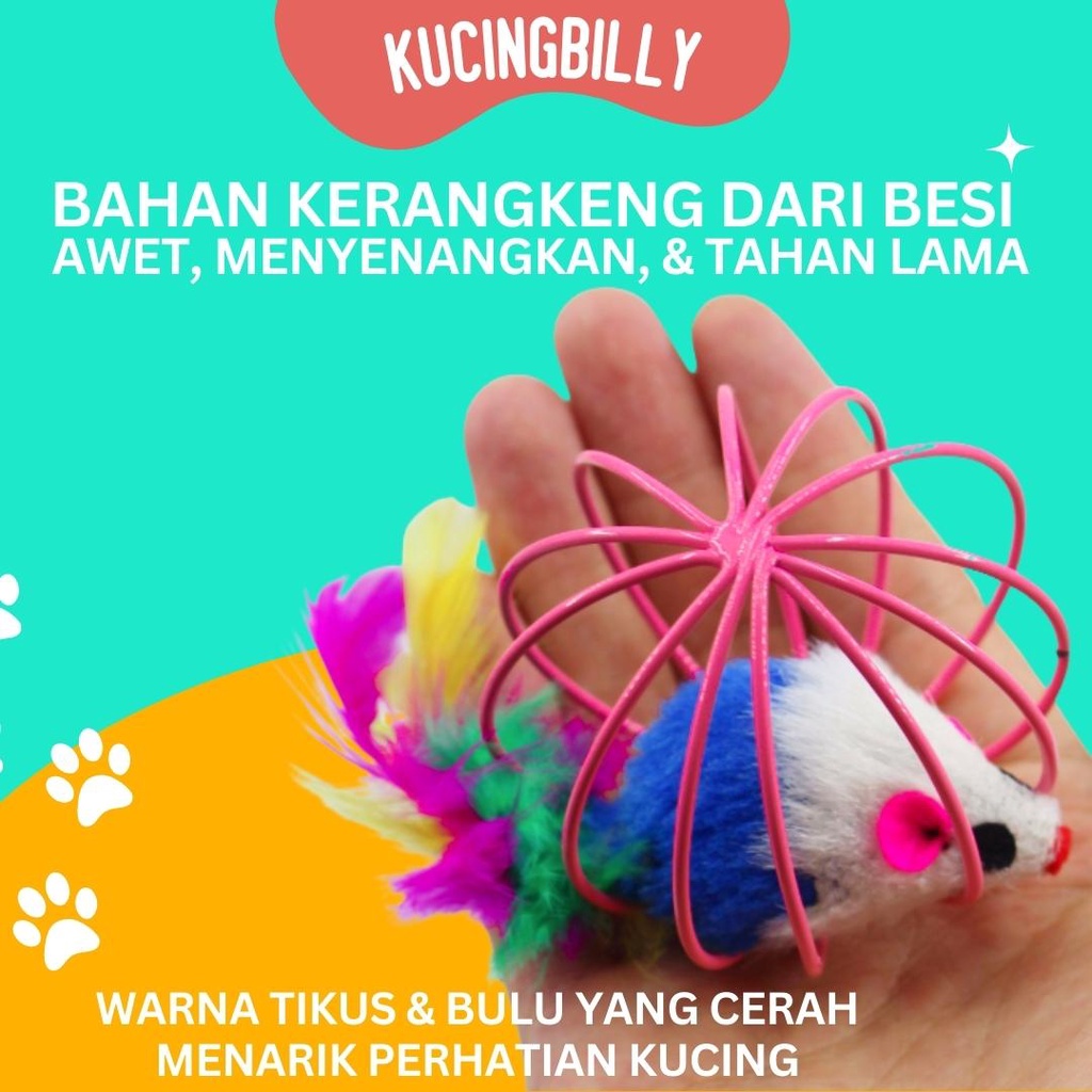 Mainan kucing bola rangkai tikus