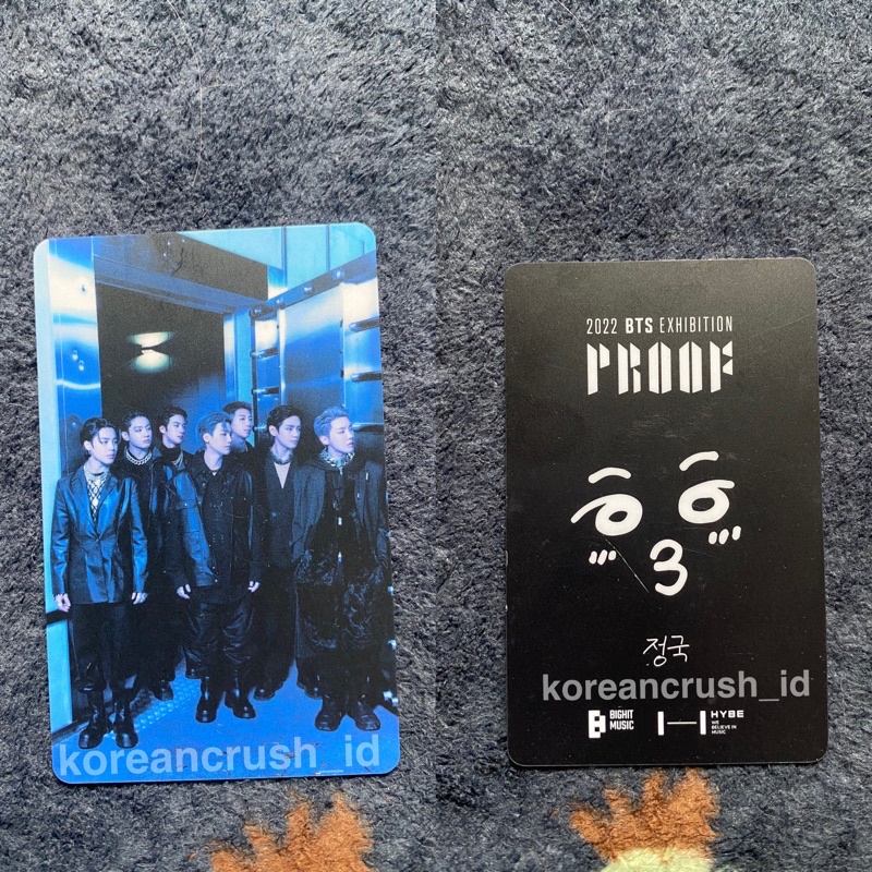 BTS Proof exhibition card in seoul lucky draw jungkook