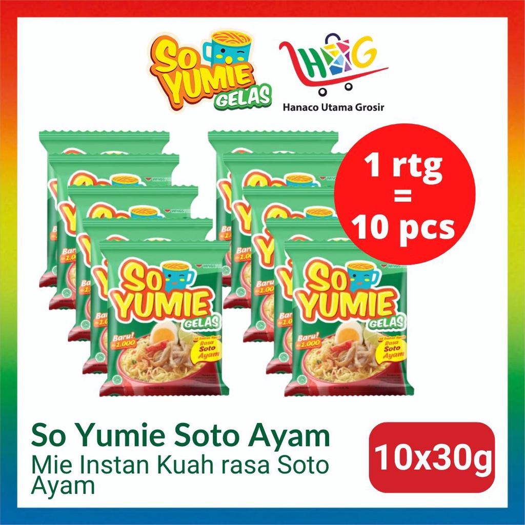 So Yumie Gelas Ayam Bawang / Baso Sapi / Soto Ayam 10x30g [ 1 RTG ]