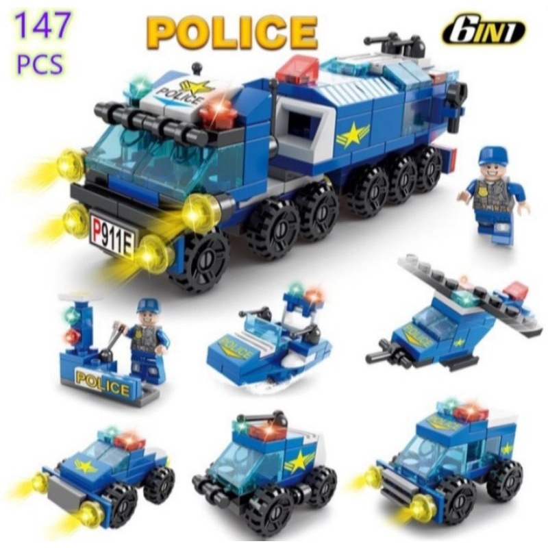 Lego edukasi anak block polisi 6in1