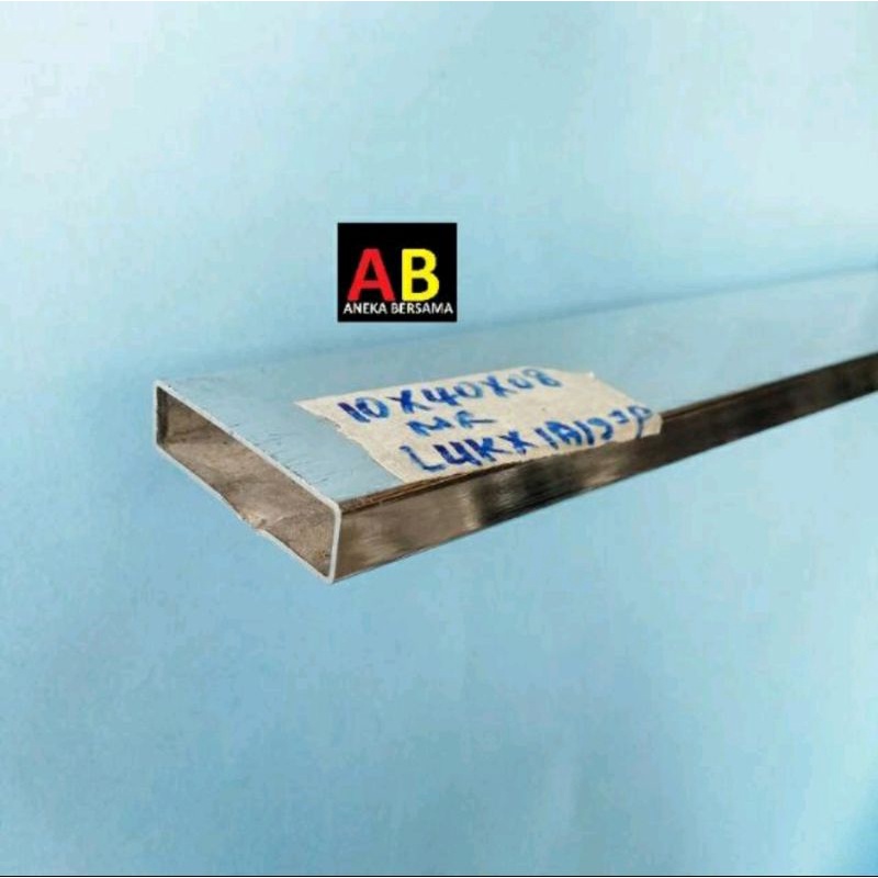 Hollow Stainless Steel Mirror 1cm x 4cm Tebal 0.8mm 299.5cm