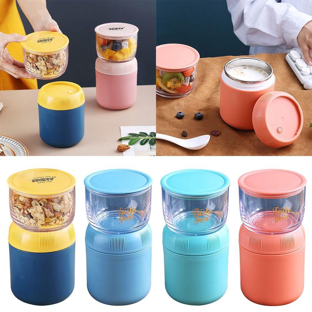 R-FLOWER Lunch Box Microwavable Stainless Steel Untuk Anak Double-layer Wadah Makanan