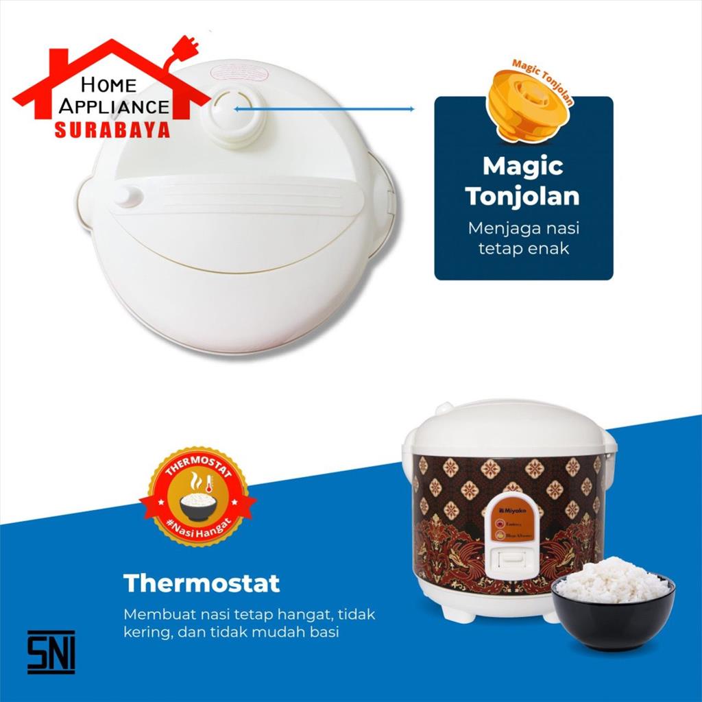 Rice Cooker Magic Com Warmer Miyako MCM 528 Motif BATIK BTK JLH Kapasitas 1.8 Liter