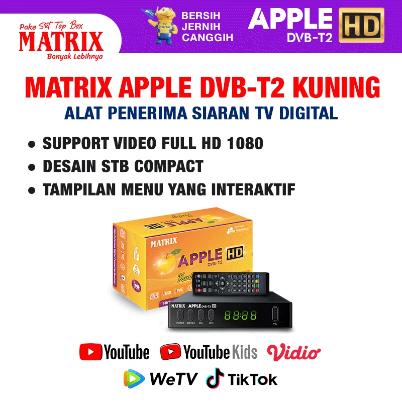 Set Top Box Tv Digital Matrix DVB T2 Apple HD EWS
