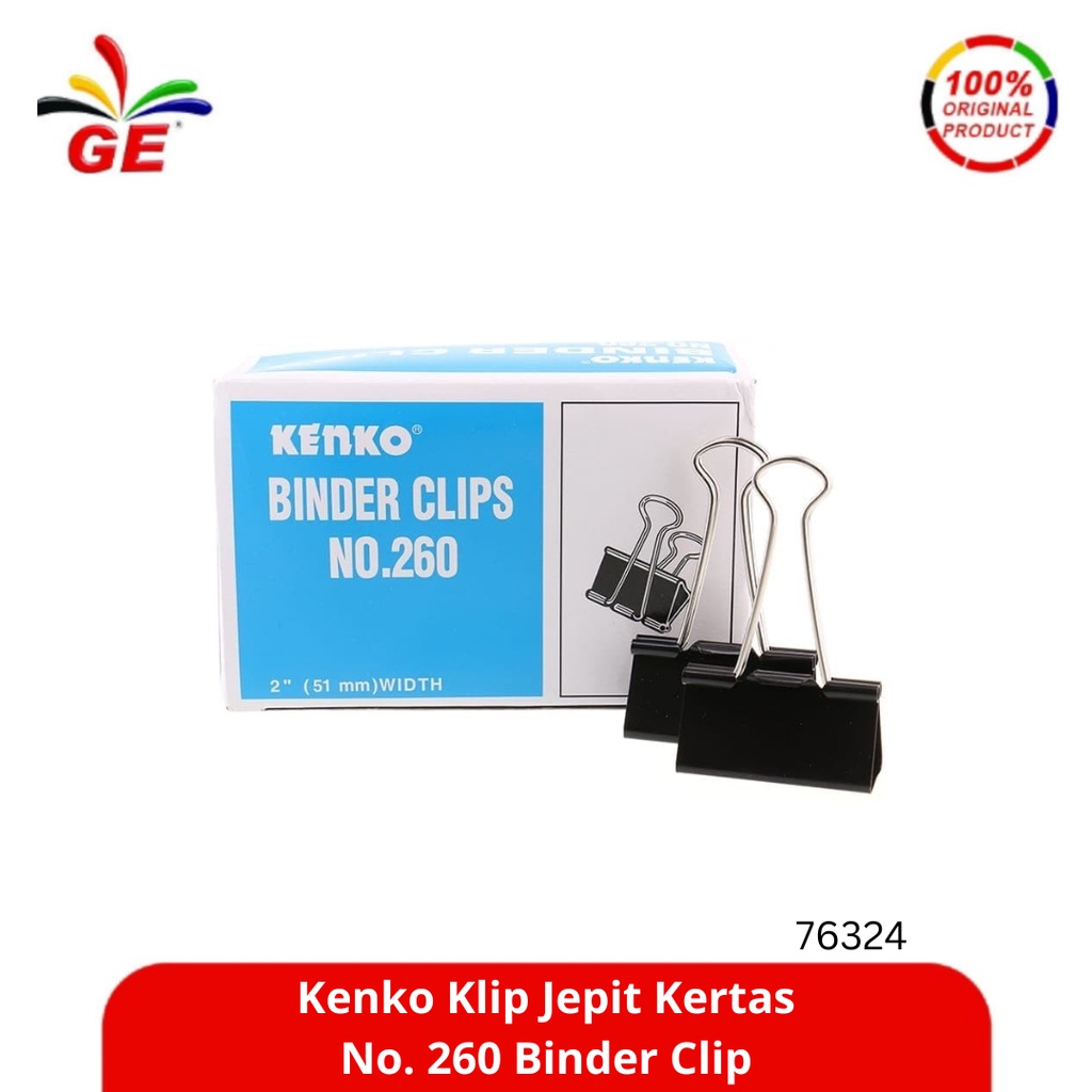 

KENKO - Klip Jepit Kertas No. 260 Binder Clip 76324