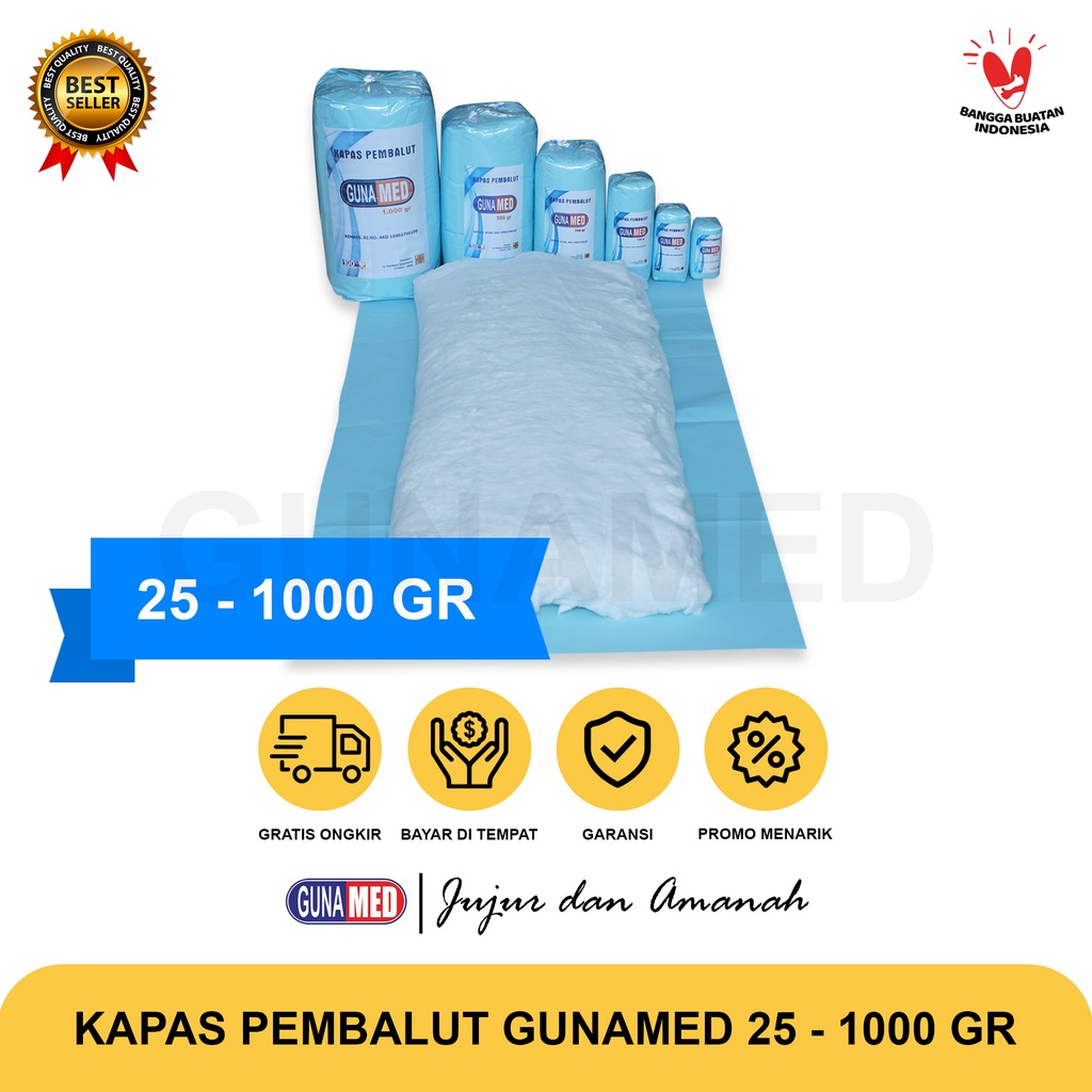 Kapas Pembalut No 1 Gunamed / Kapas Medis Kapas Putih