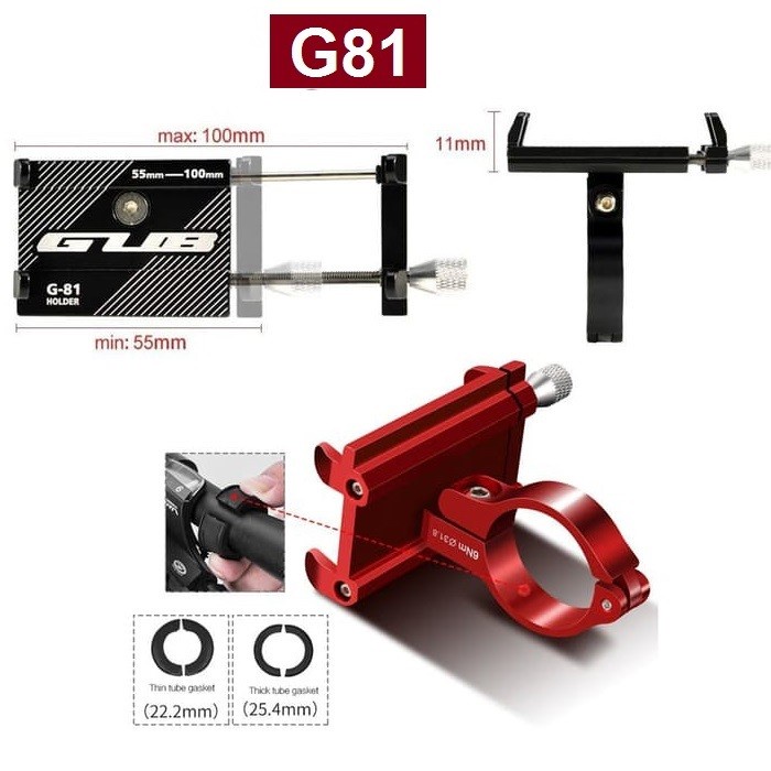 GUB G81 Original Holder Hp G-81 Dudukan Ponsel Alumunium Aloy Sepeda Motor Stang Spion Dudukan Hp Handphone di Motor Tempat Hp di Motor Bracket Breket Hp