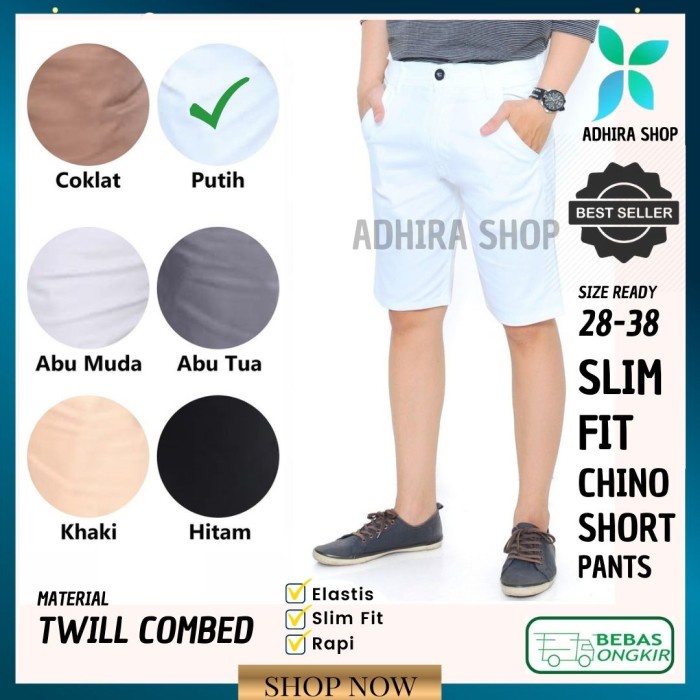 Celana Cino Putih Pria Chino Pendek Pria Chino Putih pendek Original