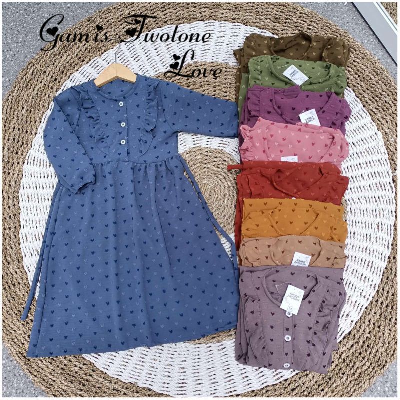 part 2 Gamis Twotone couple ibu dan anak usia 1-15 tahun