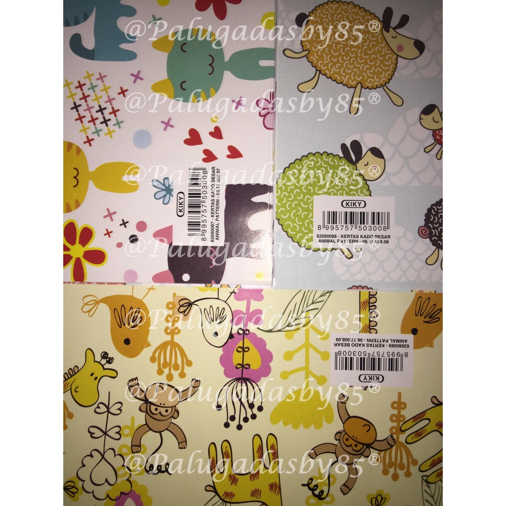 

KIKY Kertas Kado KIKY Kecil Motif Binatang (1 Pak Isi 50 Lembar) 48 x 62 Cm