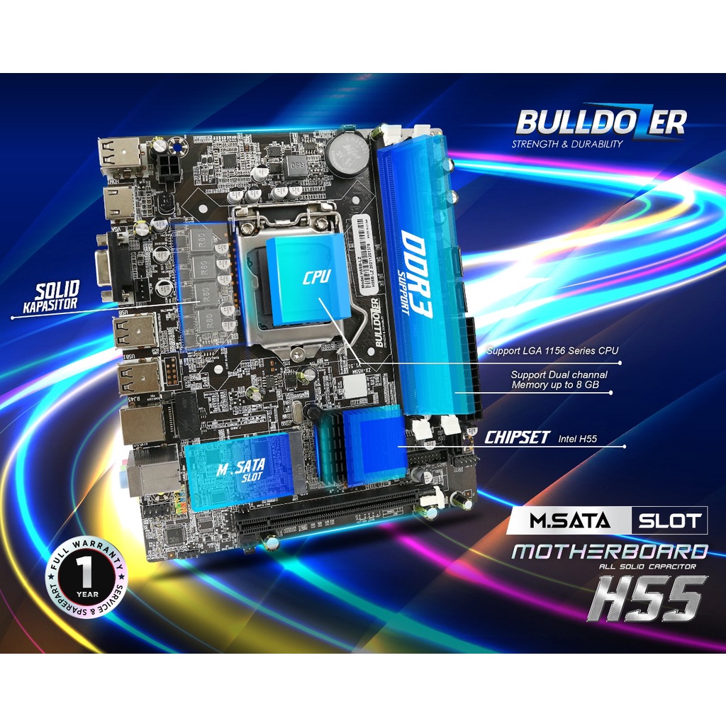 MOTHERBOARD BULLDOZER H55B-LZ SOCKET 1156