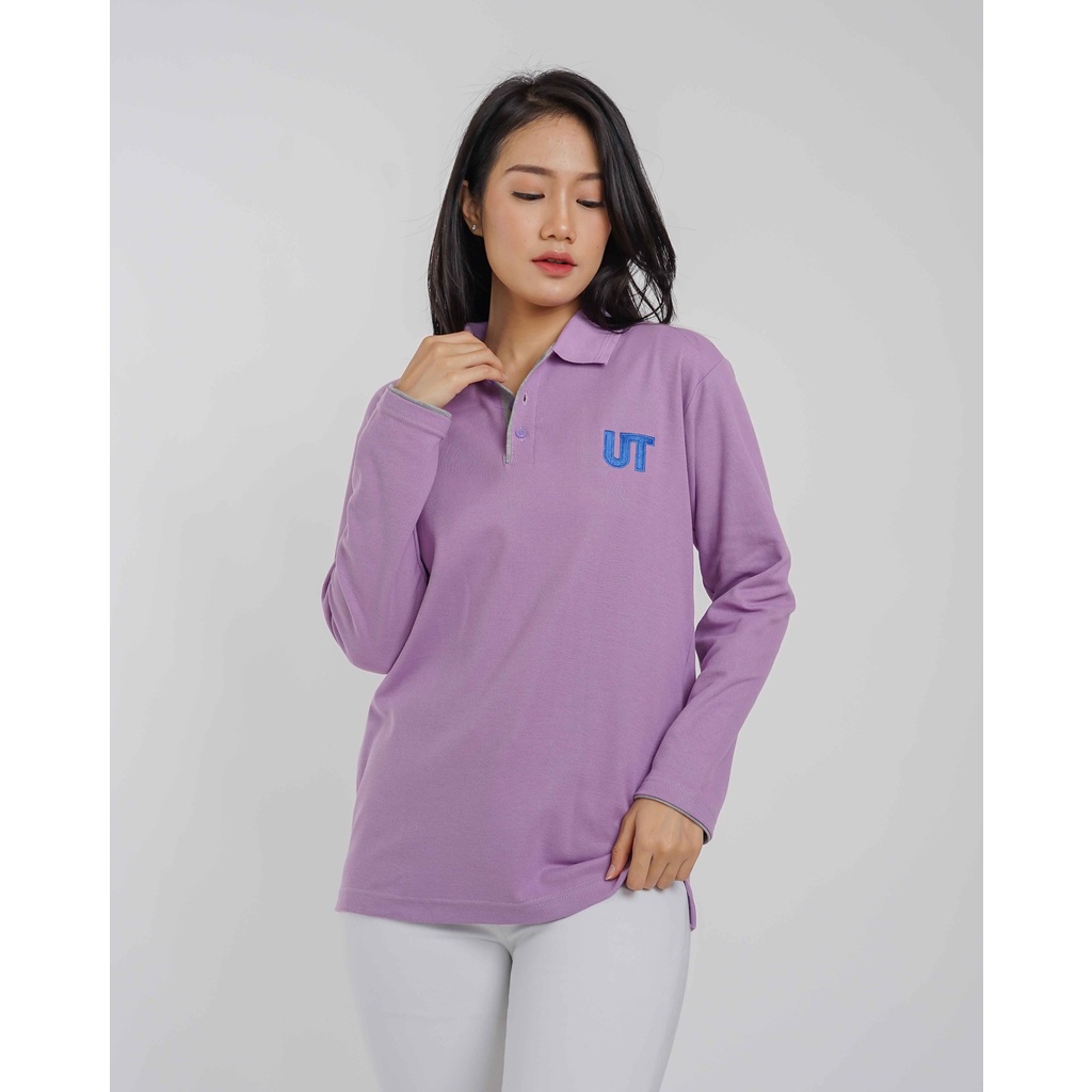Kaos Polo Lengan Panjang Ungu Universitas Terbuka Pria/Wanita