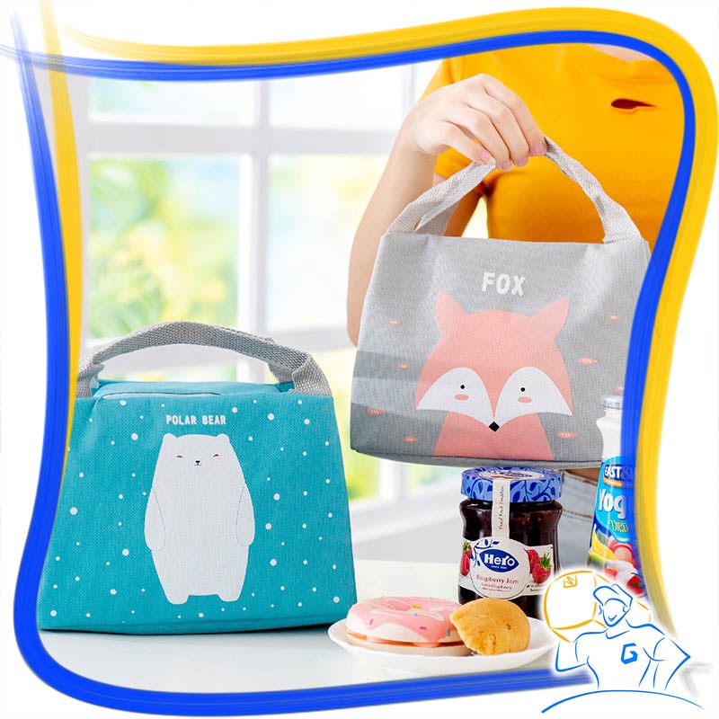 Tas Bekal Lunch Bag Anak Karakter Cooler Bag Alumunium Kotak Makan Anak Sekolah Box Food Bag Tahan Panas Dingin Tas Asi Tas Bekal Kantor