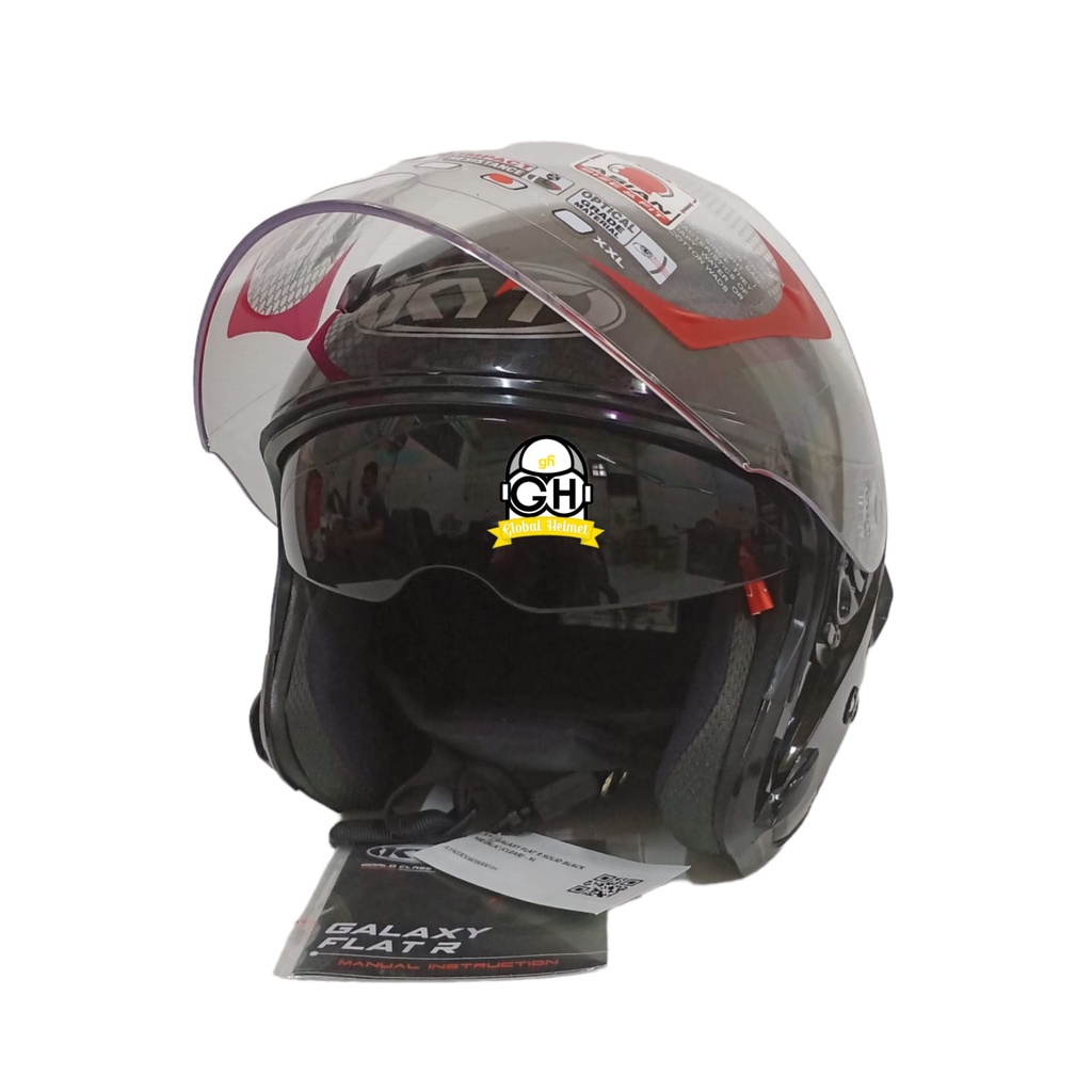 HELM KYT GALAXY SLIDE FLAT R SOLID BLACK METALIC FLAT VISOR