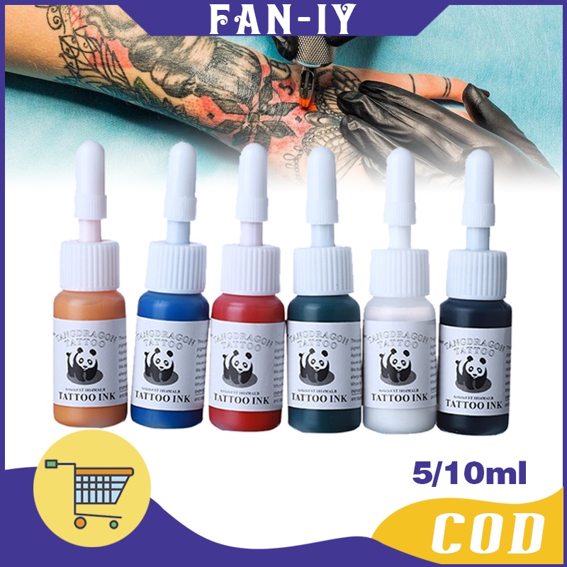 PANDA Tinta Tattoo Set Original / 1 Set 6 / 10 Warna - 5ml / 30ml