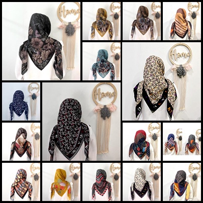 HIJAB SEGIEMPAT VOAL MOTIF ARMANI JP JURNEY M SERIES