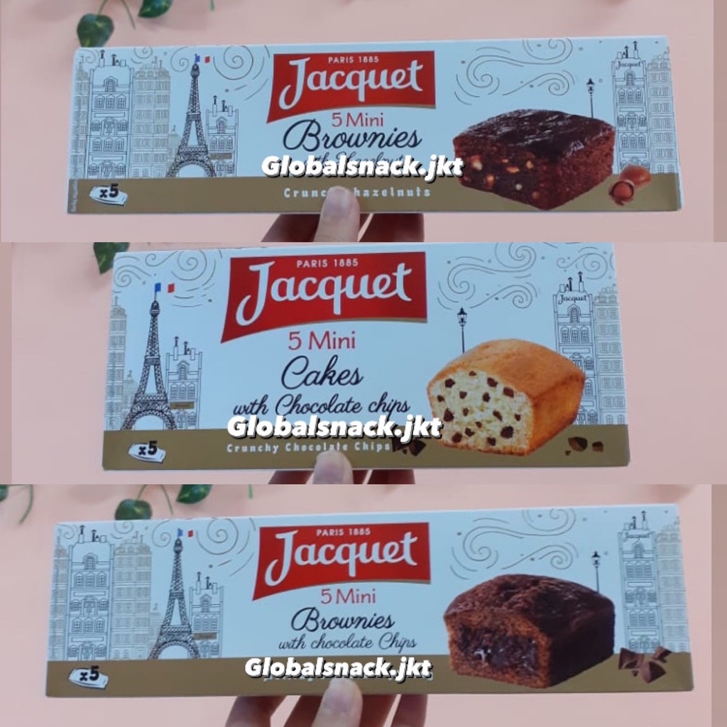 

JACQUET MINI BROWNIES WITH MELTING CHOCOLATE CHIP FILLING / CRUNCHY HAZELNUTS / JACQUET CAKES WITH CRUNCHY