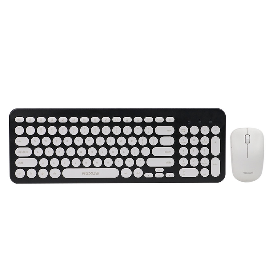 Rexus Keyboard Mouse Wireless KM10 Combo - Hitam Putih