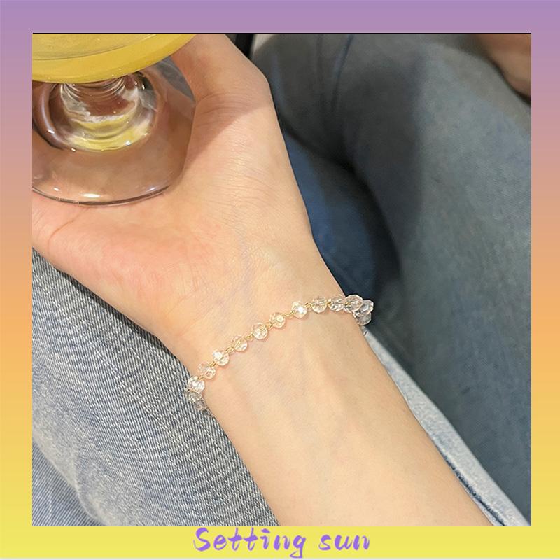 Gelang Kristal Fashion Korea Sederhana Wanita Gadis Gelang Perhiasan Aksesoris TN