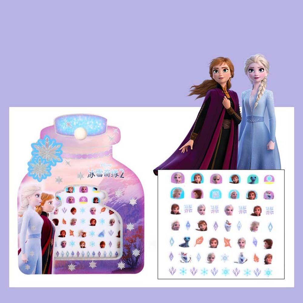 Mxbeauty Anak Stiker Kuku Fashion Perekat Diri Elsa Dan Anna Kartun Mainan Mermaid Frozen Nail Art Dekorasi