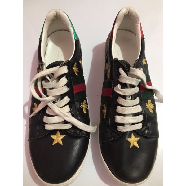 sepatu sneakers gucci black kondisi second