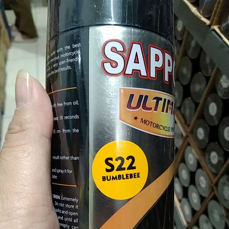 cat spray pilok pilox cat semprot sapporo ultimate S22 bumblebee kuning terang kuning glossy tua saporo  400ml