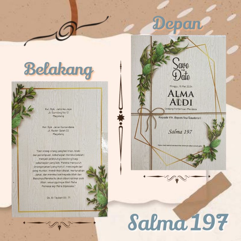 Blanko dan Undangan Cetak Kode Salma 197 (Undangan Motif Rustic)
