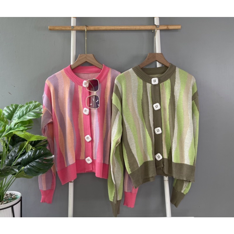 JASMINE CARDY/CARDIGAN MOTIF SQUARE BAHAN RAJUT TEBAL