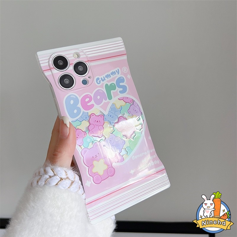 Soft Case TPU Motif Beruang Untuk Realme 9 Pro+ C35 C31 C30 C30s C21 C21Y C25Y C25 C20 C20A C17 C15 C12 C11 8 8i 7i 5 5i 5s 6i Narzo 30 50i 50A Prime Korean Love Heart Bear Phone Case Full Body Shockproof Smooth Silicone Soft Case Protective Cover