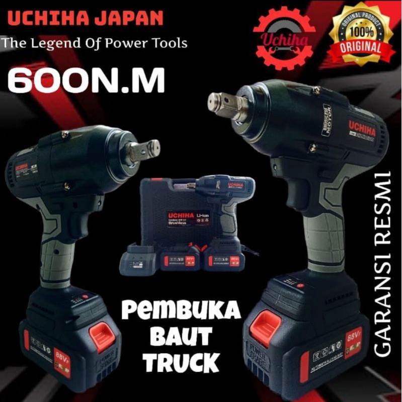 Jual Promo Mesin Pembuka Baut Uchiha Type 88vf Ban Truck Roda Mobil CVT Motor Impact Wrench