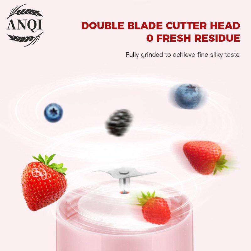 ANQI 1888 BLENDER PORTABLE - Blender Juicer Portable - Blender untuk Travelling - Blender Portable Botol Langsung Minum VS-1853