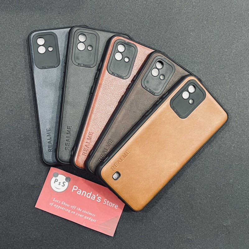 Leather Case Realme Narzo 50i Softcase Kulit Elegan Casing Slim Fit