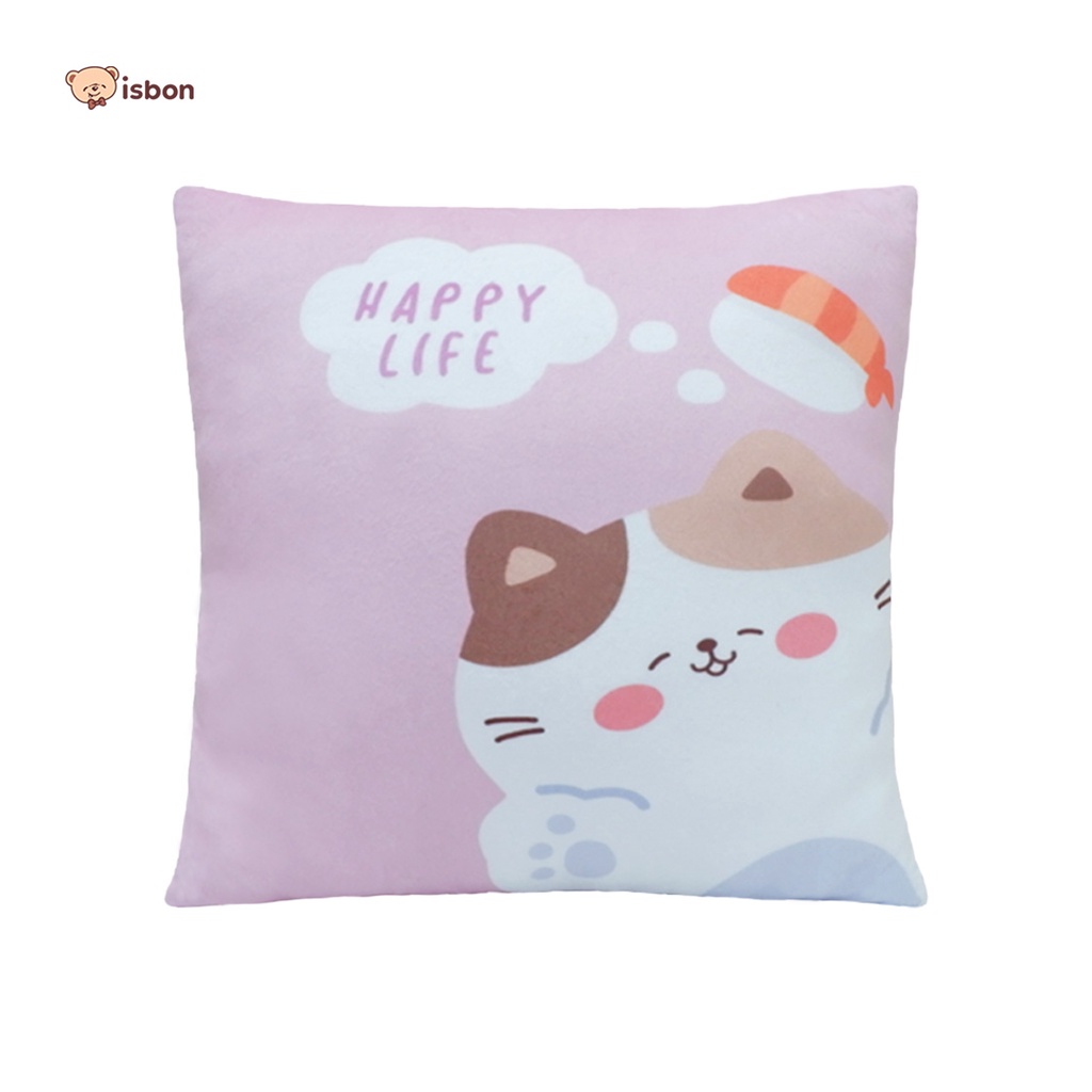 Bantal Sofa Motif Life Quotes Series 31cm x 31cm empuk halus ringan traveling by Istana Boneka