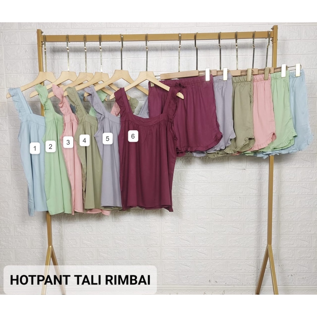 BAJU TIDUR WANITA HOTPANT SETELAN CELANA PENDEK RAYON VISCOS DAN TWILL PREMIUM LENGAN BUNTUNG YUKENSI