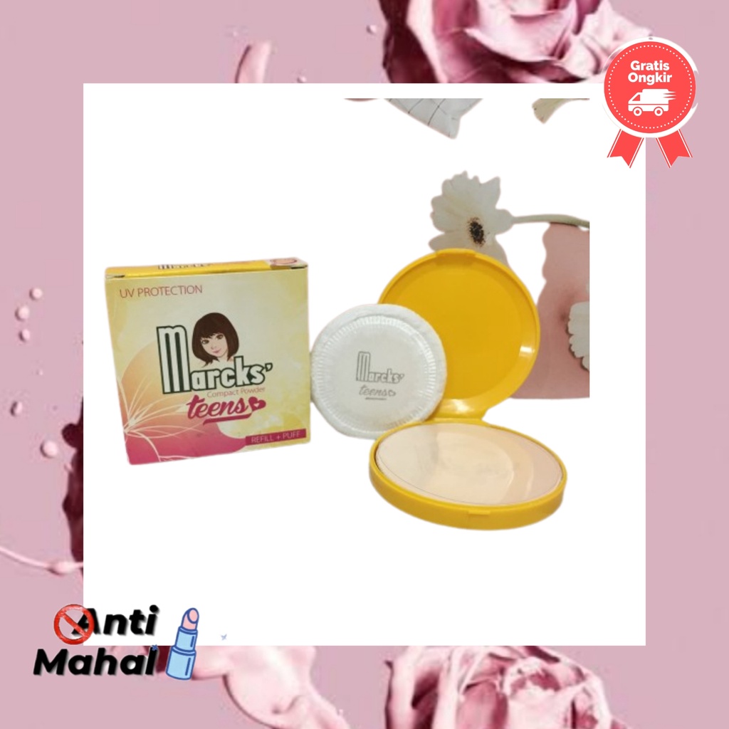 Bedak MARCKS Compact Powder Teens 12g PUTIH / WHITE REFILL - Anti_Mahal