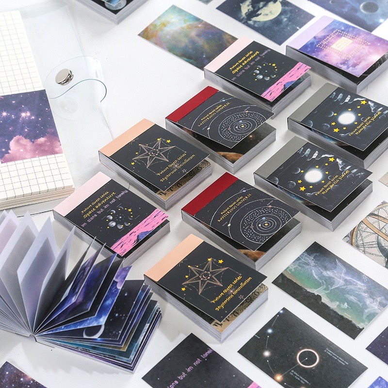 

5 lembar kertas sticker galaxy dekorasi journaling diary penpal