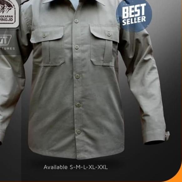 Baju Kemeja PDL Premium - Kemeja Lapangan Tactical Outdoor - Hijau, 2XL