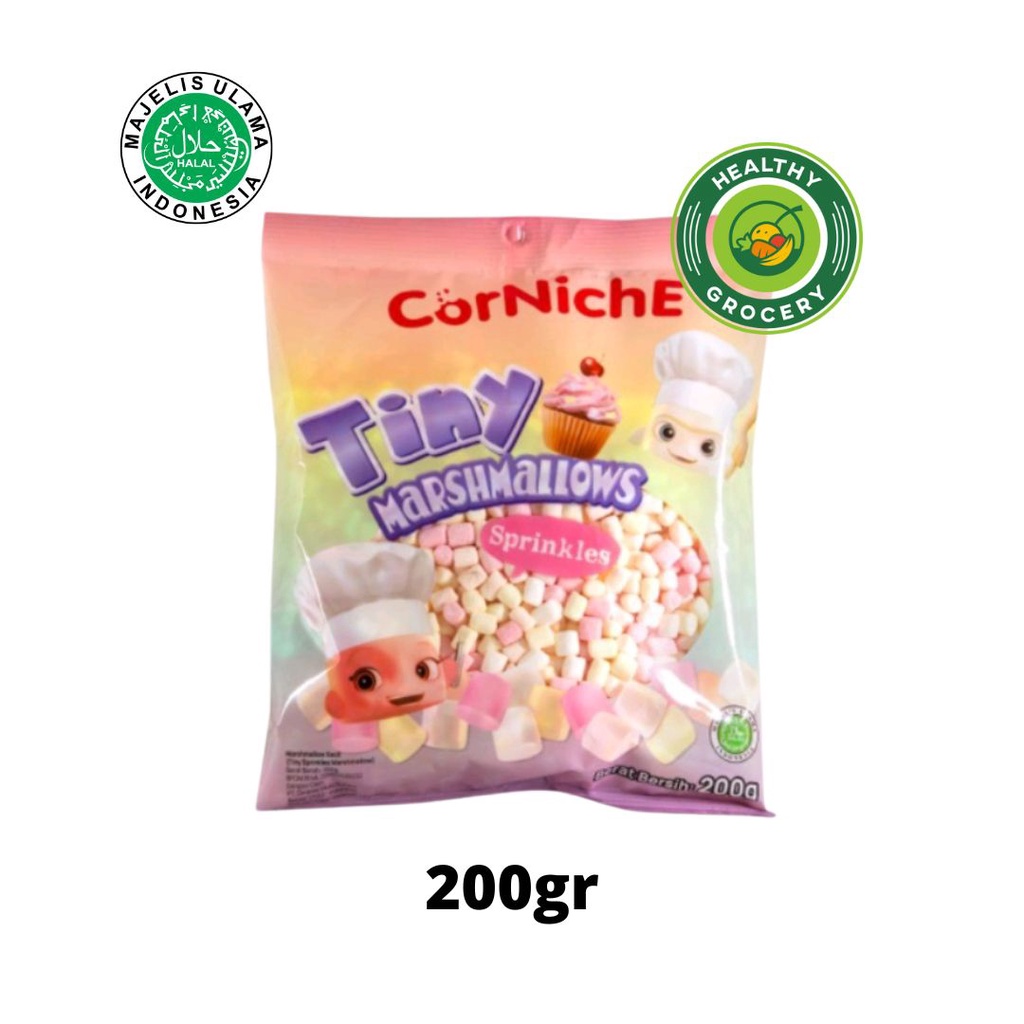 

Corniche Tiny Marshmallow Sprinkles / Marshmellow Kecil 200gr / Permen Marshmallows / Halal / Murah